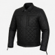 Men's Black Quilted Waterproof Leather Travel Motorcycle Jacket