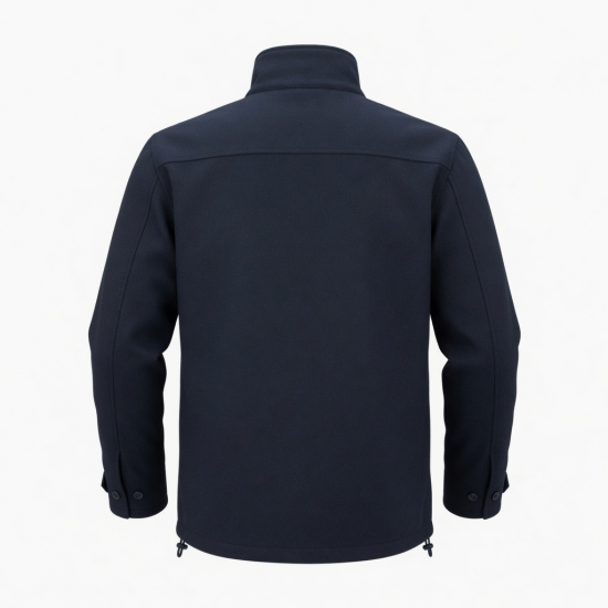 Men's Navy Vintage Classic Wool Outdoor Performance Zip Front Shell Jacket