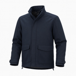 Men's Navy Vintage Classic Wool Outdoor Performance Zip Front Shell Jacket