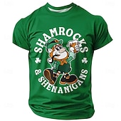 St Patricks Day Shamrocks and Shenanigans T Shirt Funny Retro Leprechaun Beer Graphic Tee Men Irish Lucky Clover Vintage Cartoon Party Top Clothing Apparel S M L XL XXL XXXL